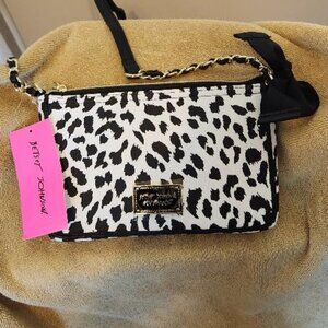 BETSEY JOHNSON Faux Leather Leopard Print Crossbody Bag/Wallet BR21945
